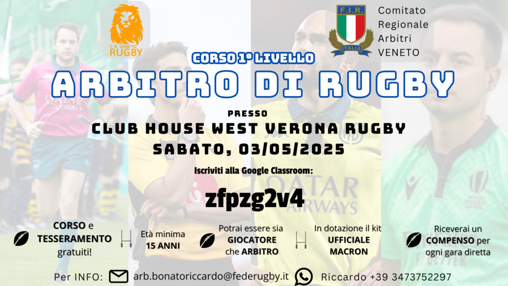 CORSO ALLIEVI ARBITRI I° GRADO, SONA (VR) 3/05/2025