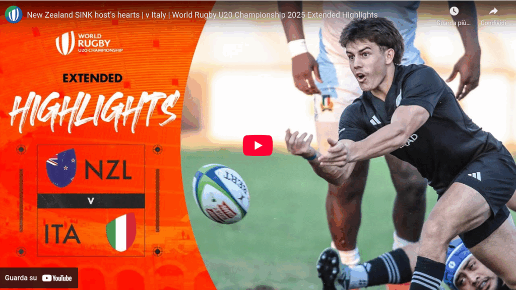 HIGHLIGHTS Nuova Zelanda v Italia under 20 Mondiali 2025