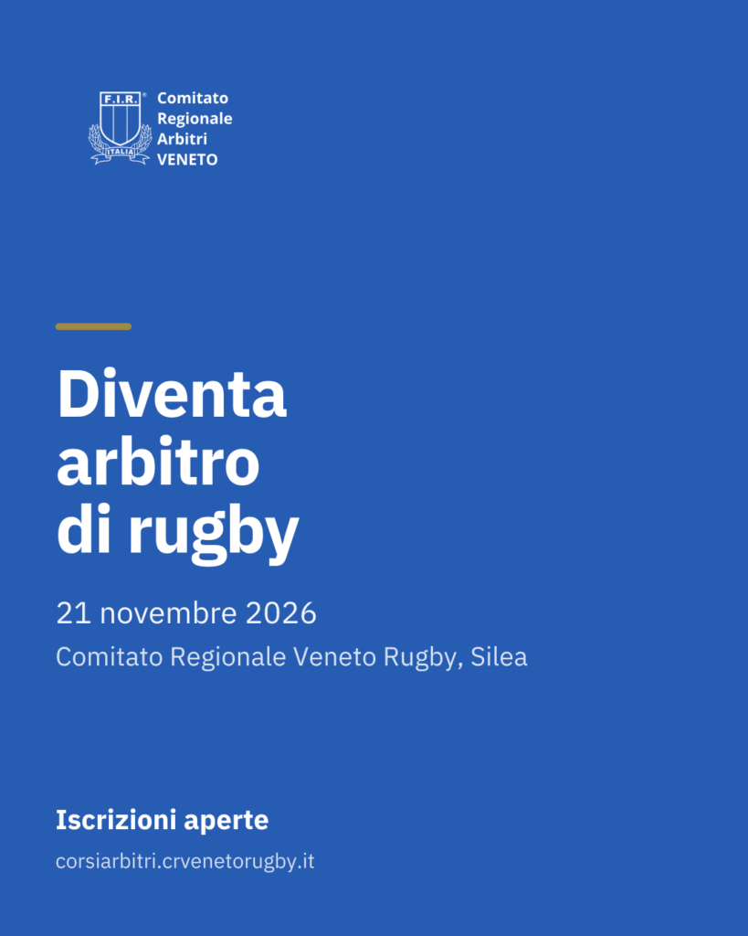 Corso Arbitri di Rugby: appuntamento il 21 novembre a Silea